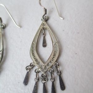 MC Jewelry - MC Earrings Signed Drop Chandelier Sterling Silver MC Jewelry - MC Earrings Signed Drop Chandelier Sterling Silver